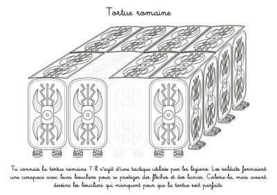 coloriage a imprimer tortue au temps des romains