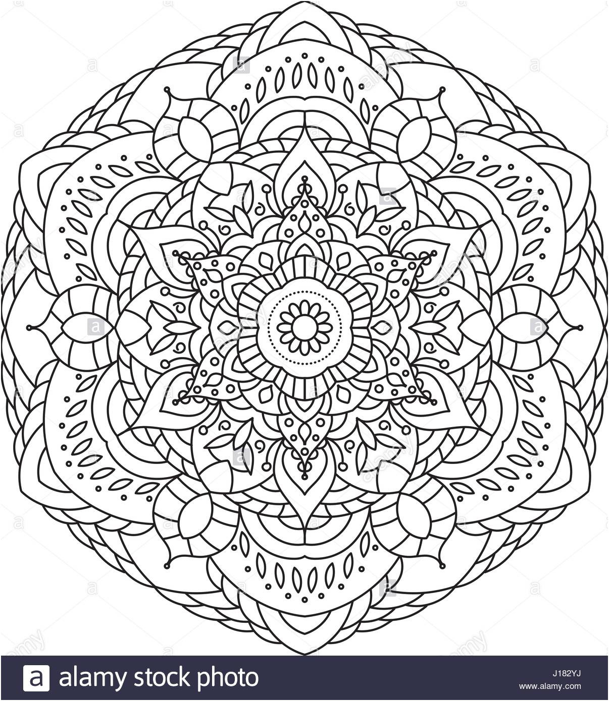 photo image livre de coloriage mandala circle lace ornement ornementales mandala rond noir et blanc vecteur de coloriage