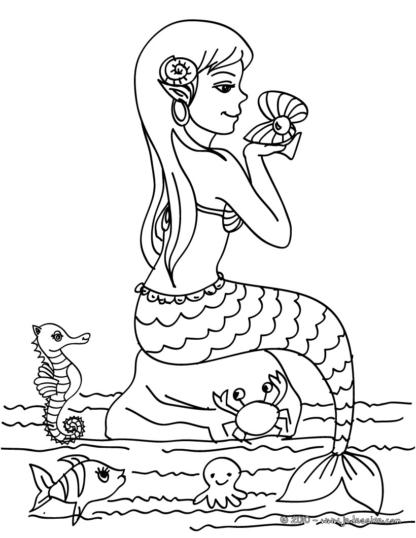 coloriage la petite sirene en ligne