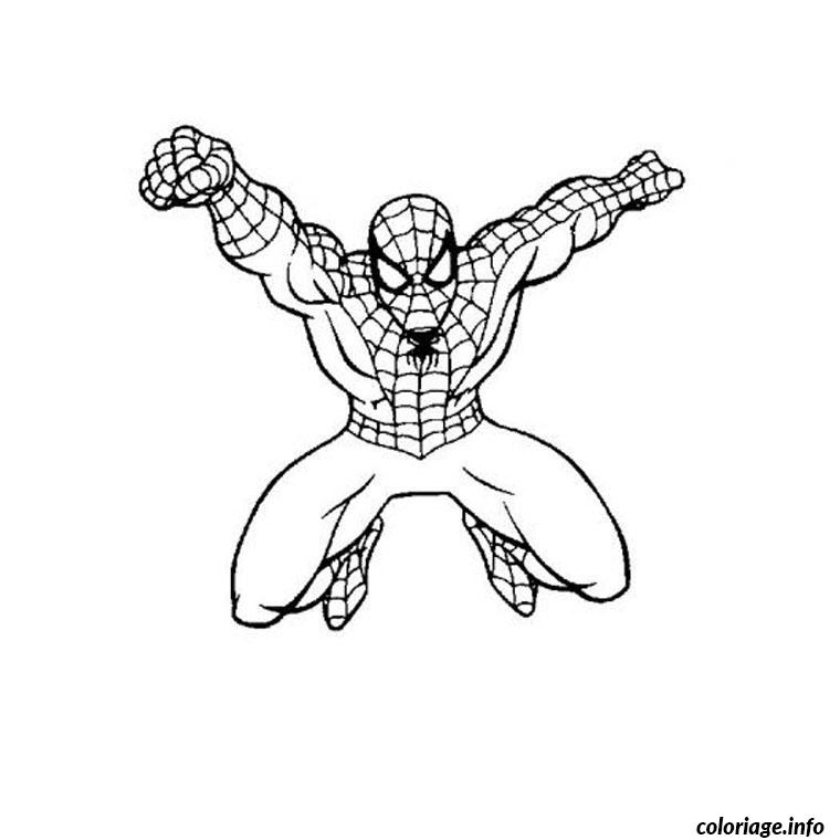 spiderman en plein vol coloriage 882