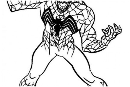 coloriage spiderman attaque de venom