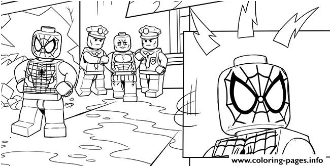 lego marvel spiderman police printable coloring pages book