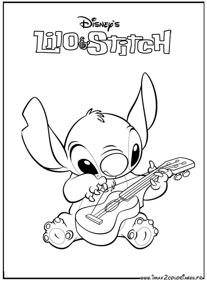 stitch joue musique