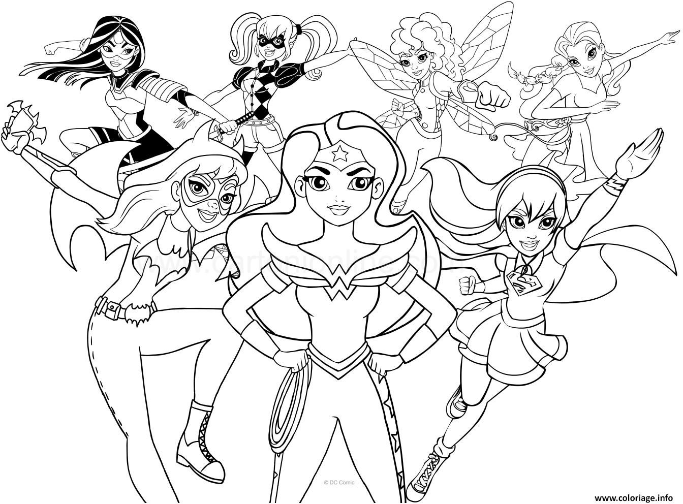 dc superhero girls coloriage