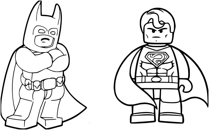 coloriage batman superman lego