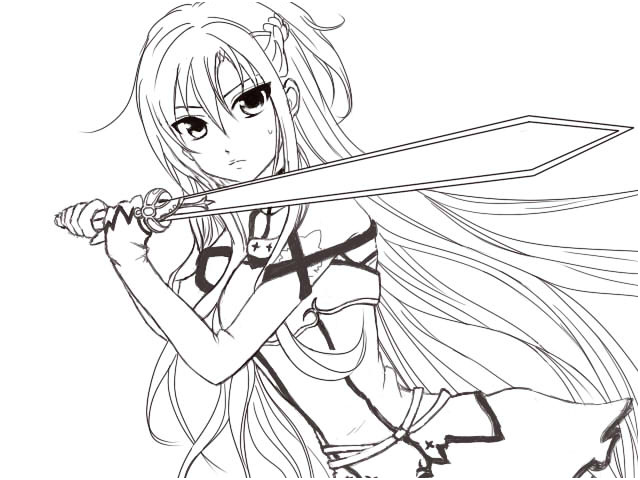 sword art online coloring pages
