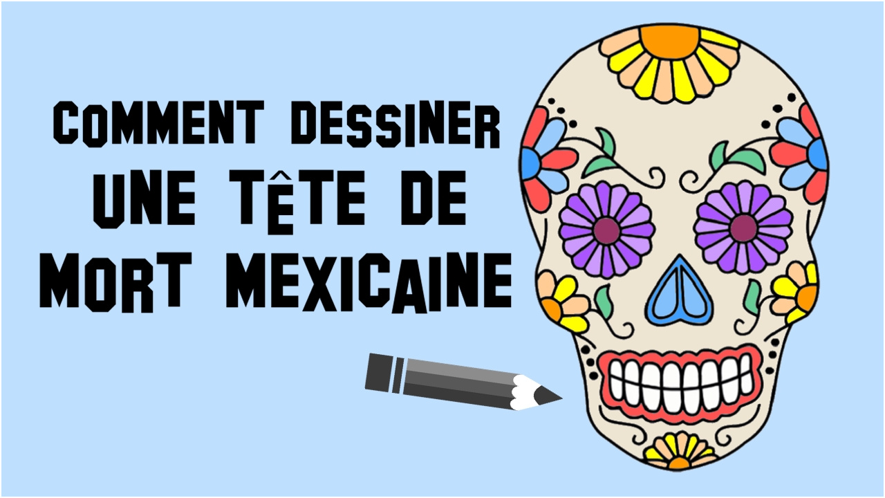 dessiner tete de mort mexicaine
