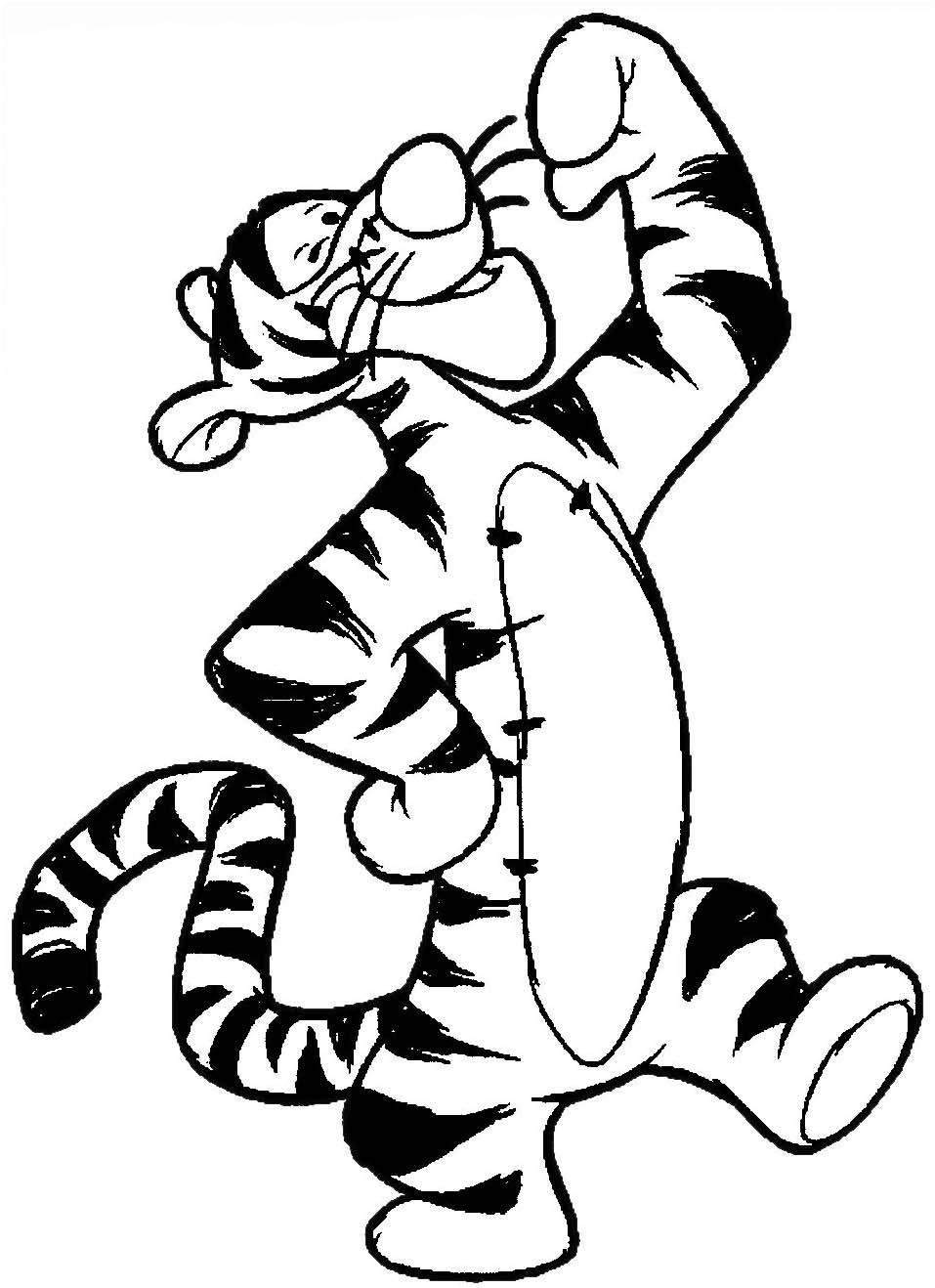 how to draw tigger from winnie the pooh with easy steps