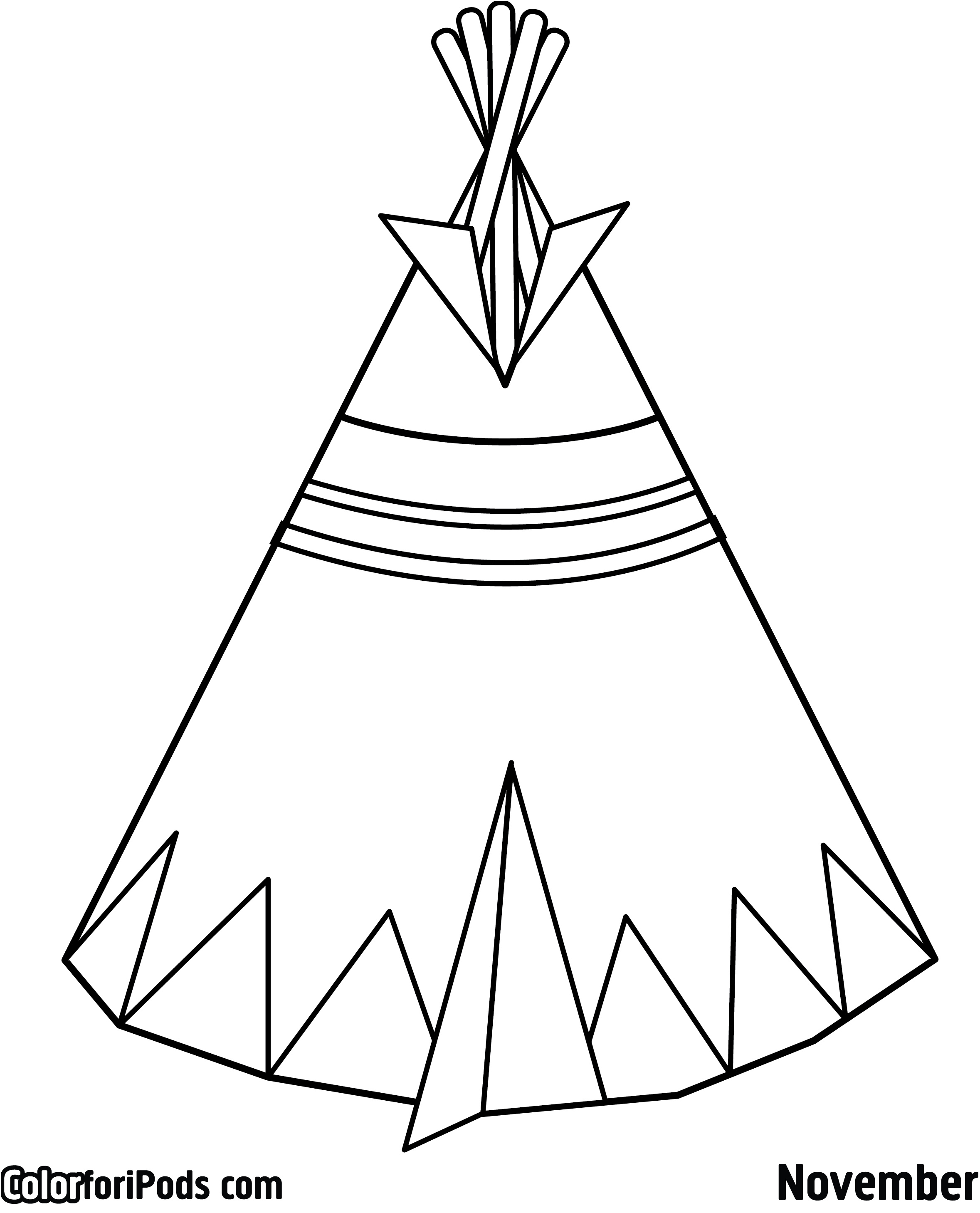 teepee coloring pages