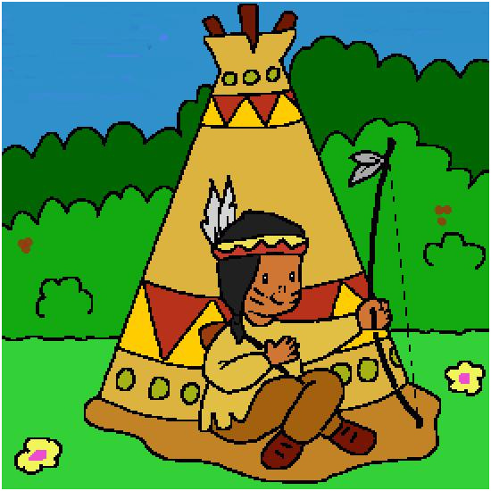 coloriage in n tipi arc plume 1