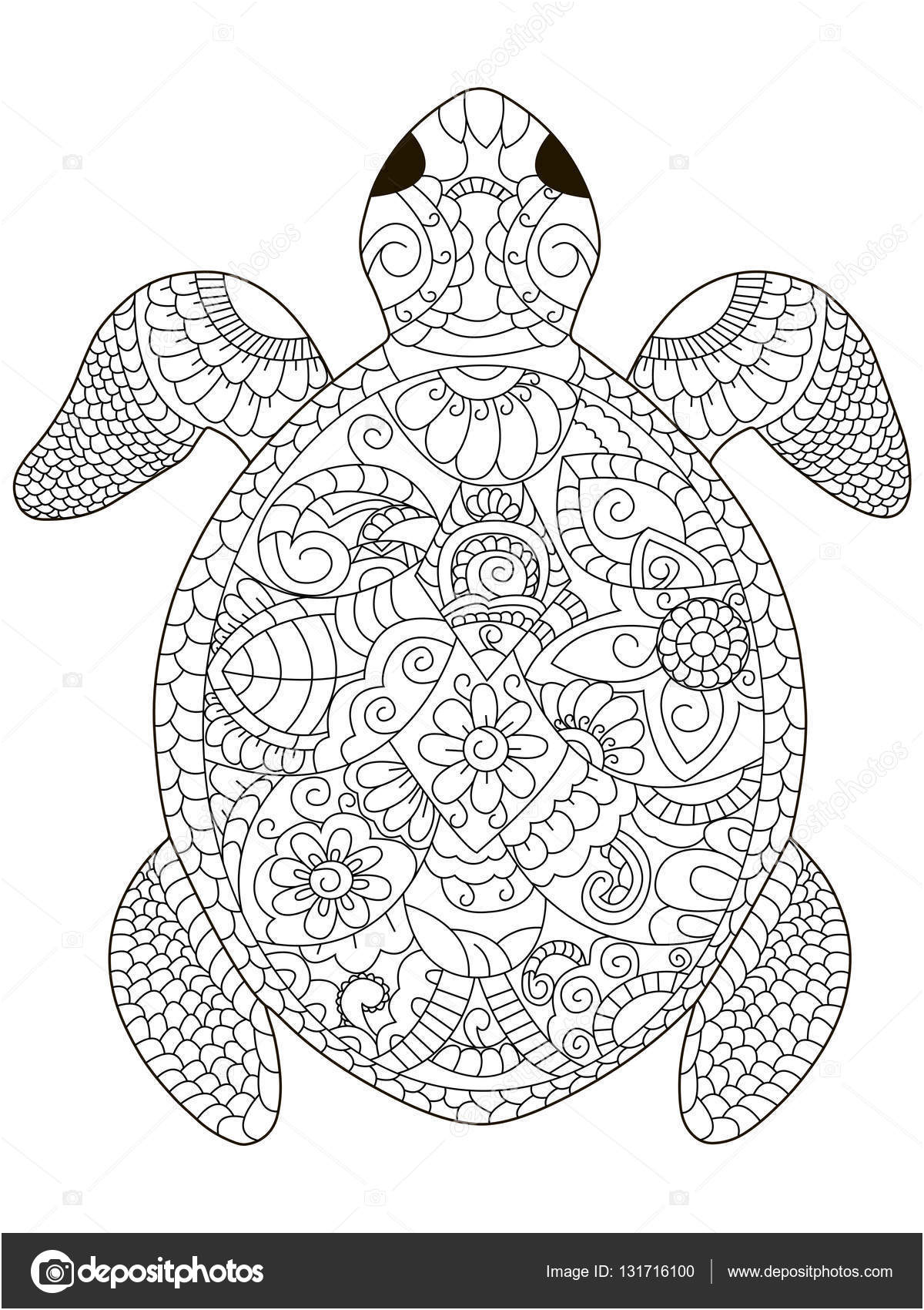 stock illustration sea turtle coloring vector for