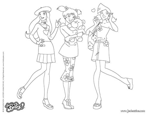 coloriage totally spies alex coloriage totally spies sam alex et clover a halloween