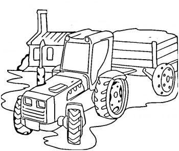 coloriage tracteur case