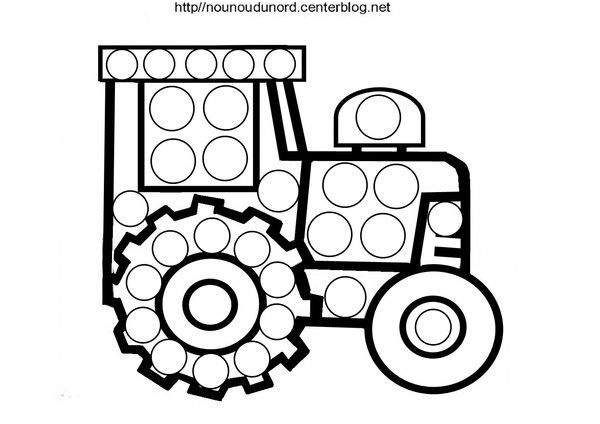 4117 coloriage tracteur a gommettes