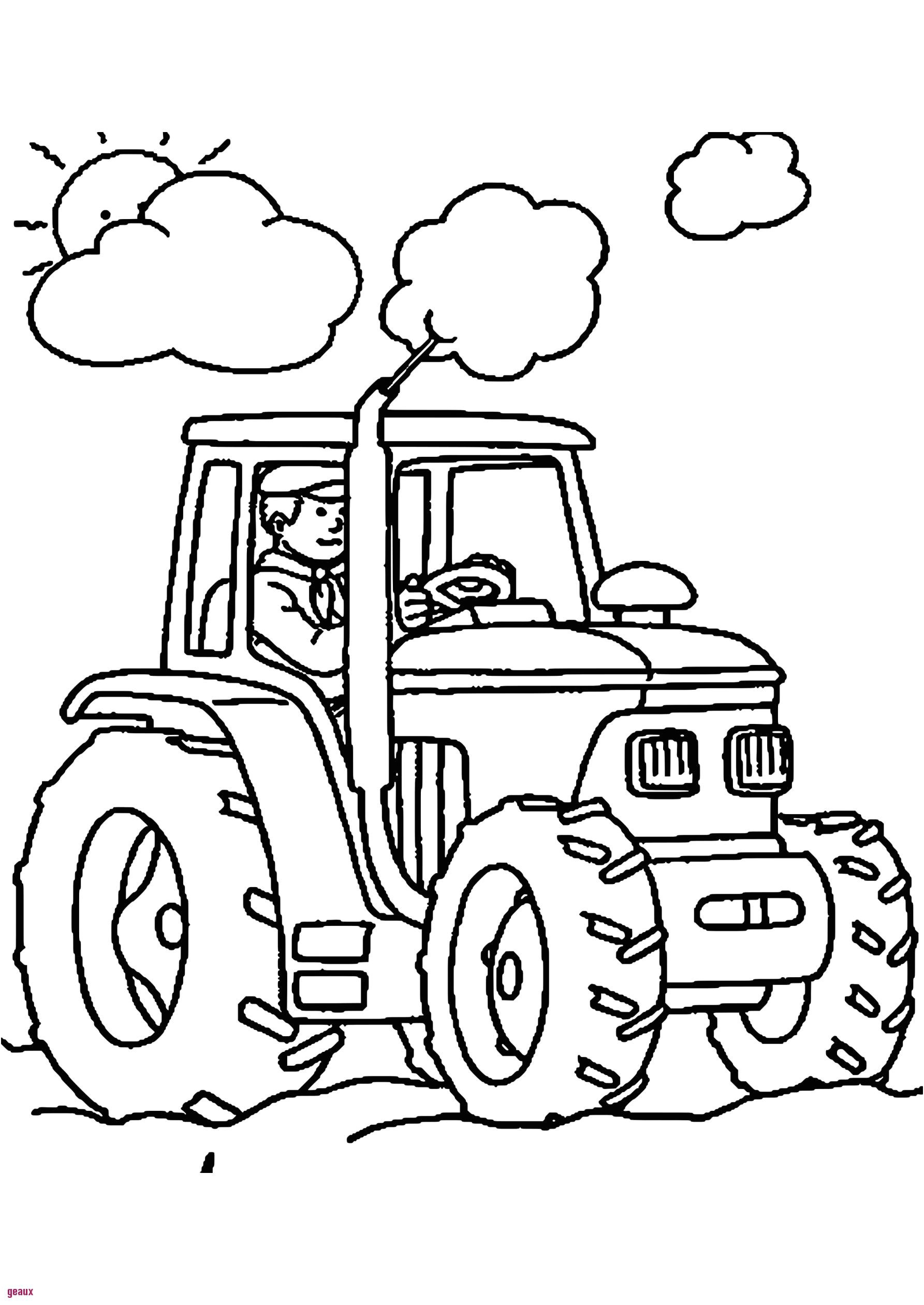 dessin a colorier tracteur avec remorque