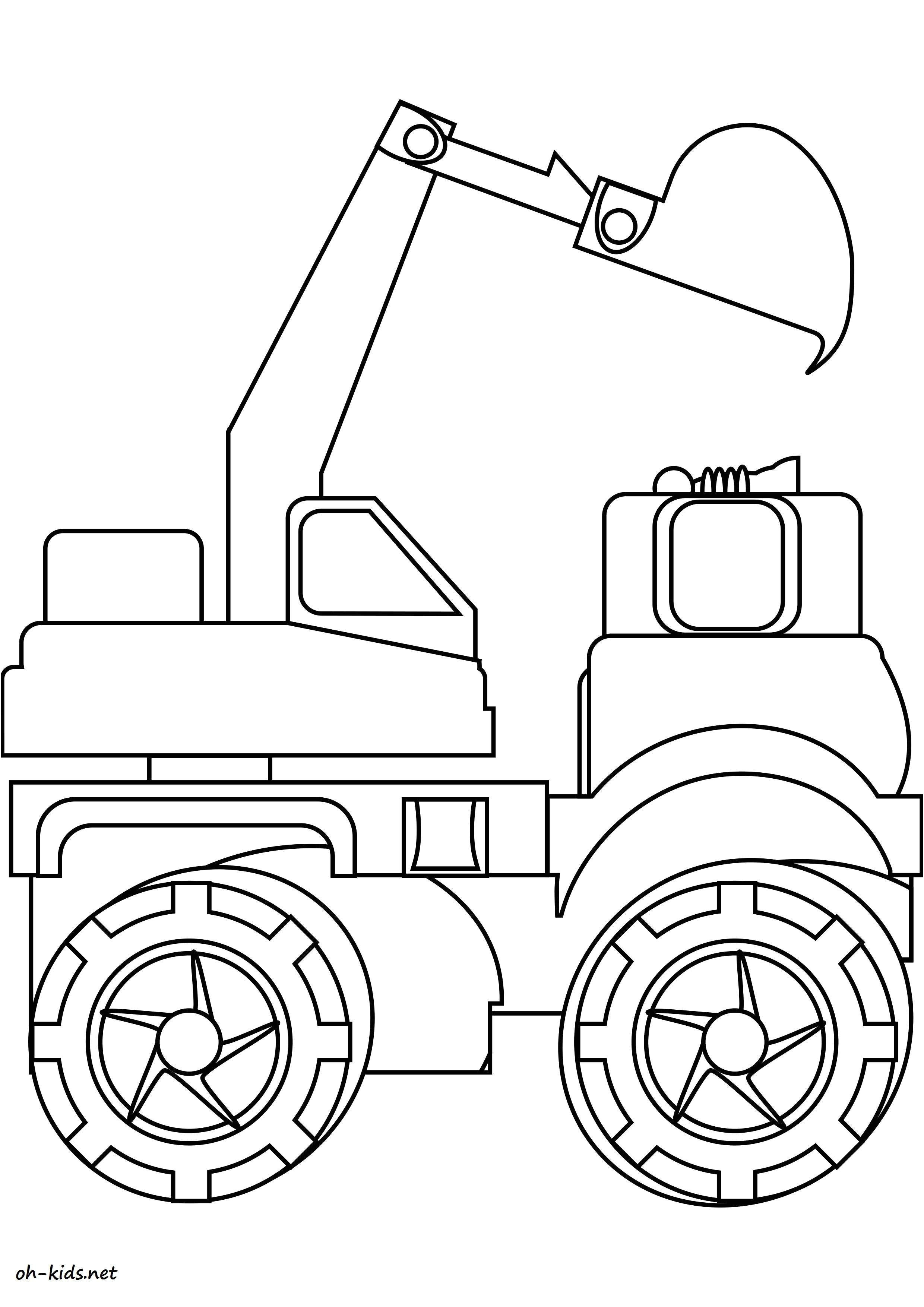 dessin a colorier tracteur avec remorque