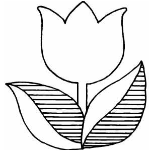 Tulip clipart coloring page