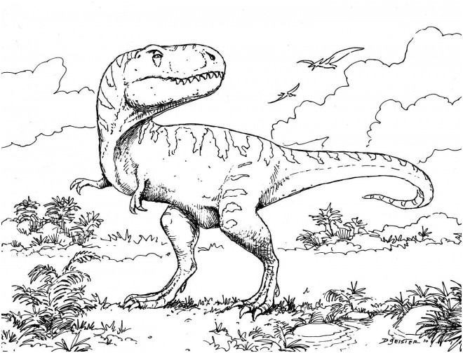 dinosaure tyrex au crayon 9012
