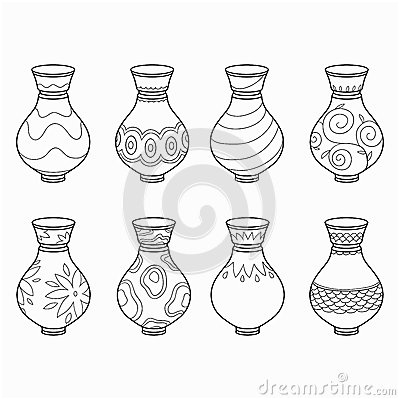 illustration stock livre de coloriage vases image