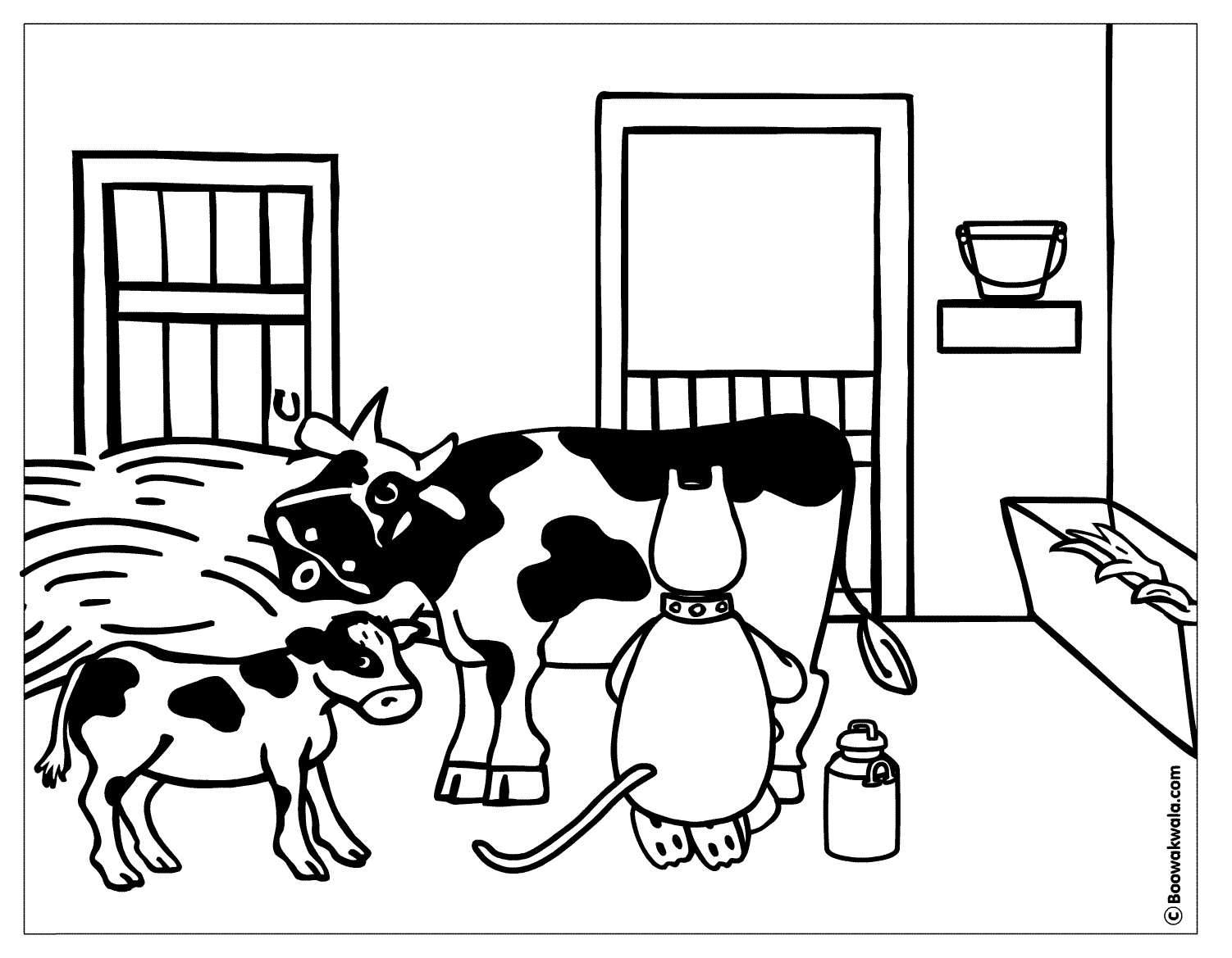 coloriage vache et veau