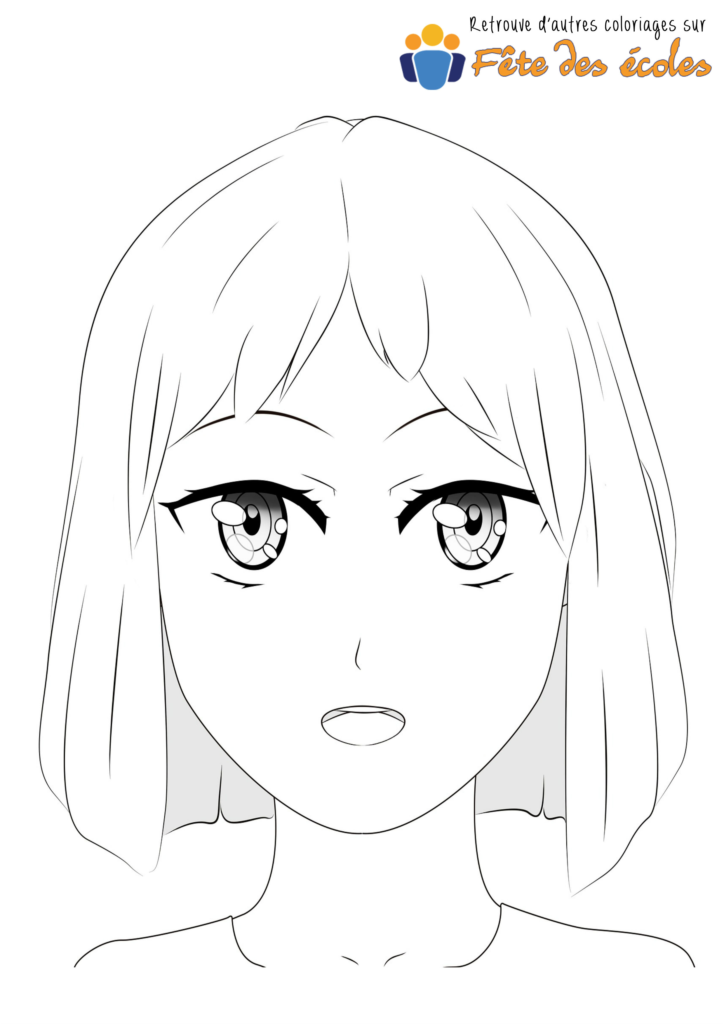 visage femme dessin manga