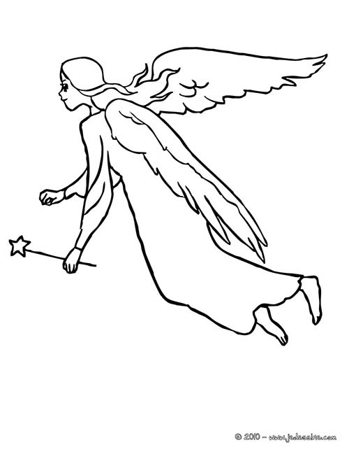 coloriage fee fee ange volant a colorier