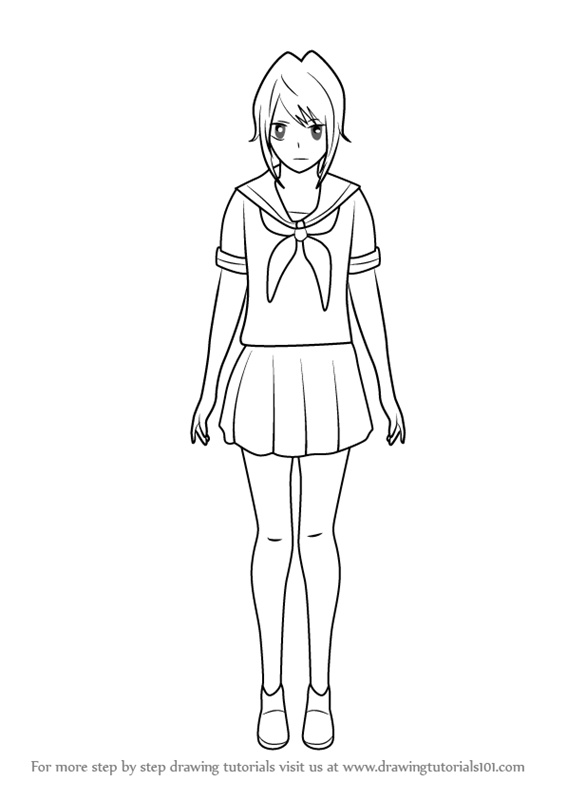 how to draw yandere chan from yandere simulator