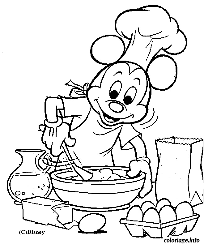 mickey cuisine coloriage dessin 7782