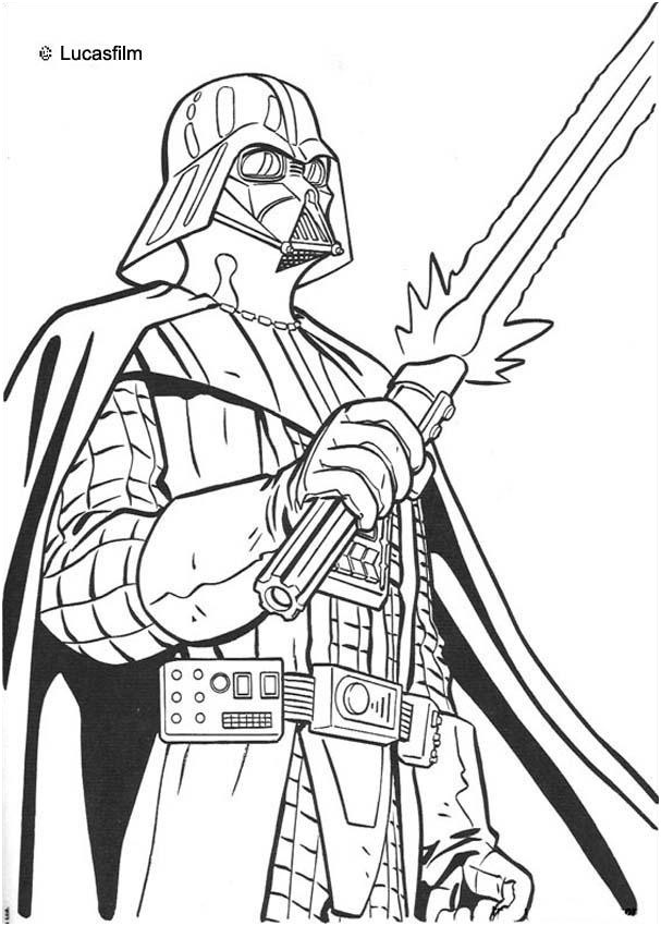 coloriage star wars du sabre lazer de dark vador