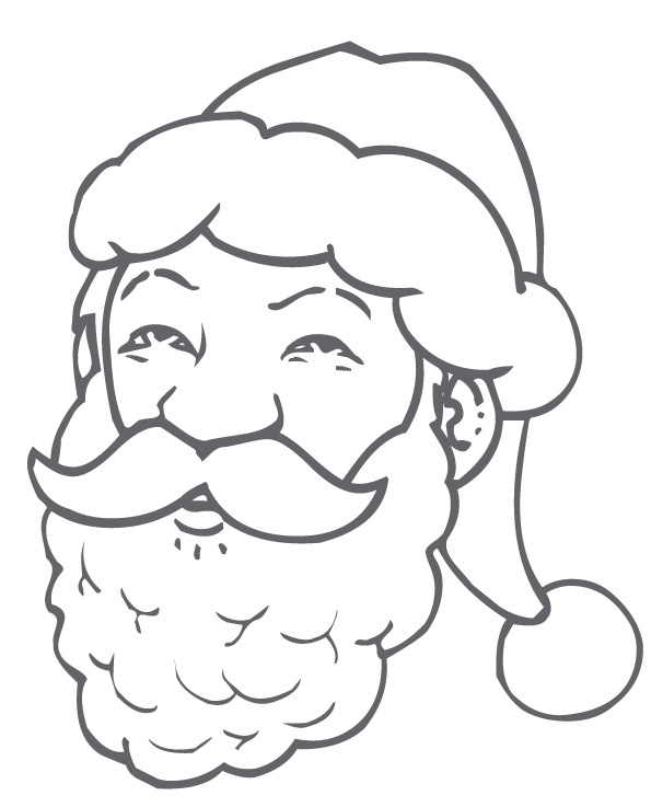 coloriage tete de pere noel