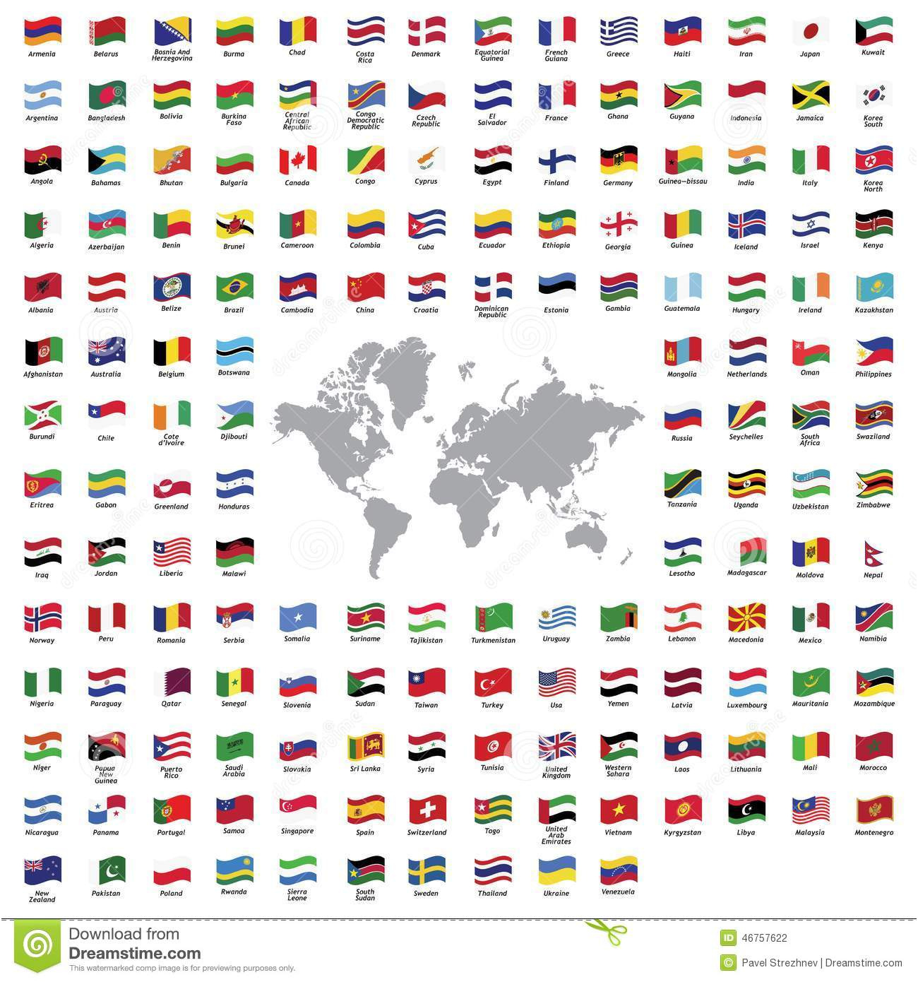 drapeau de pays du monde carte