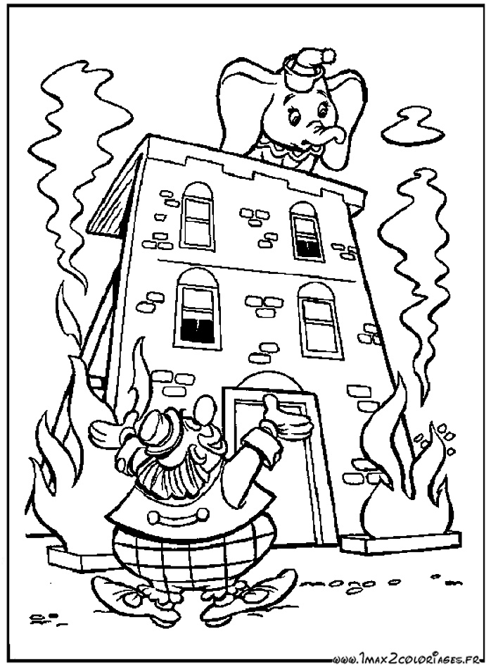 maison en feu dessin