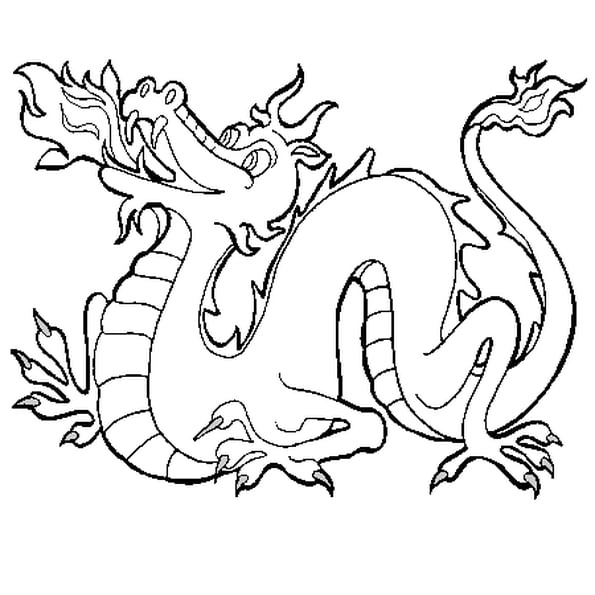 dragon de feu coloriage