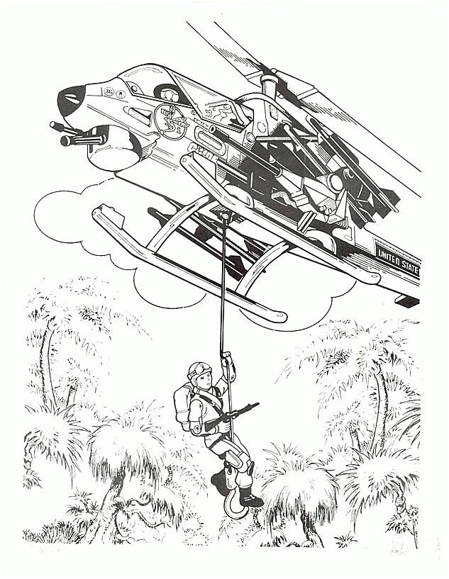 coloriage imprimer helicoptere militaire