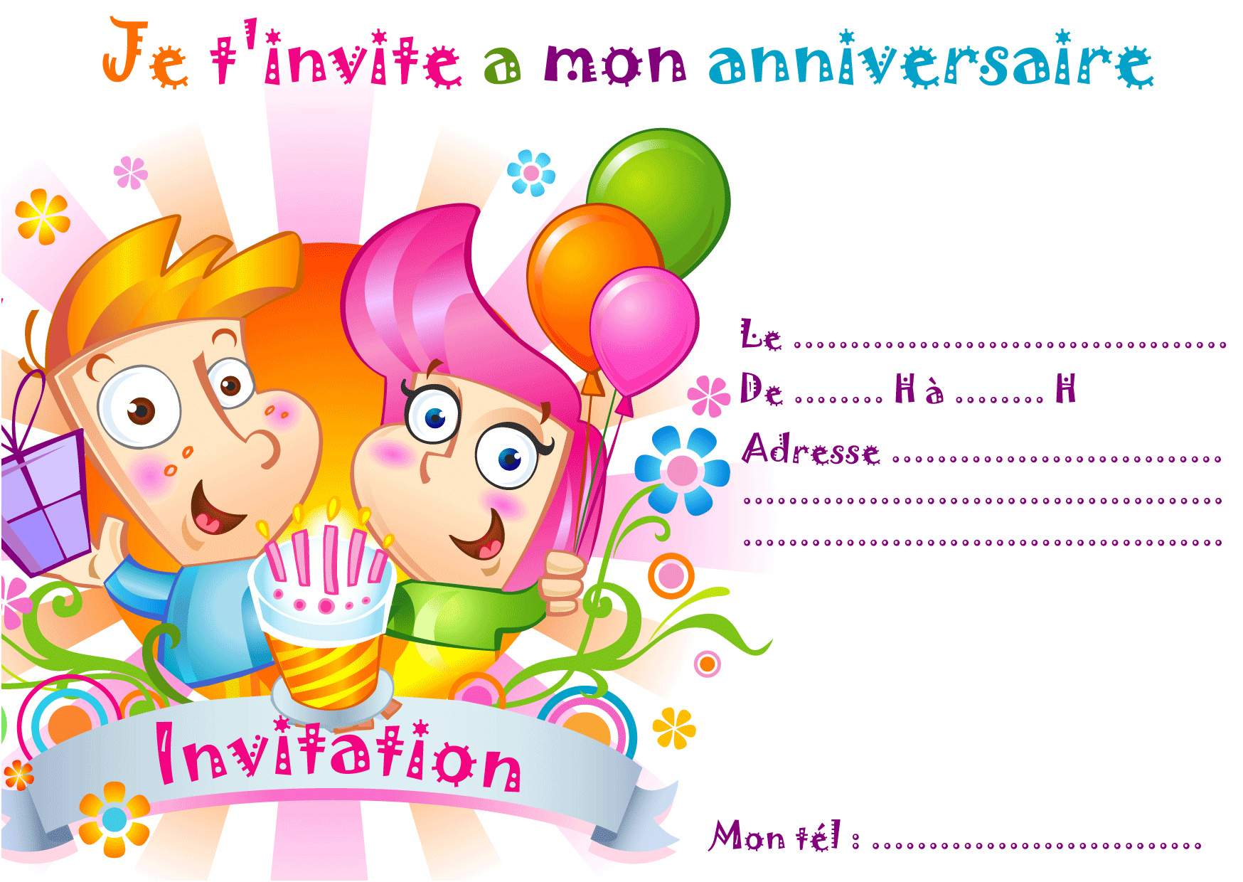 invitation anniversaire