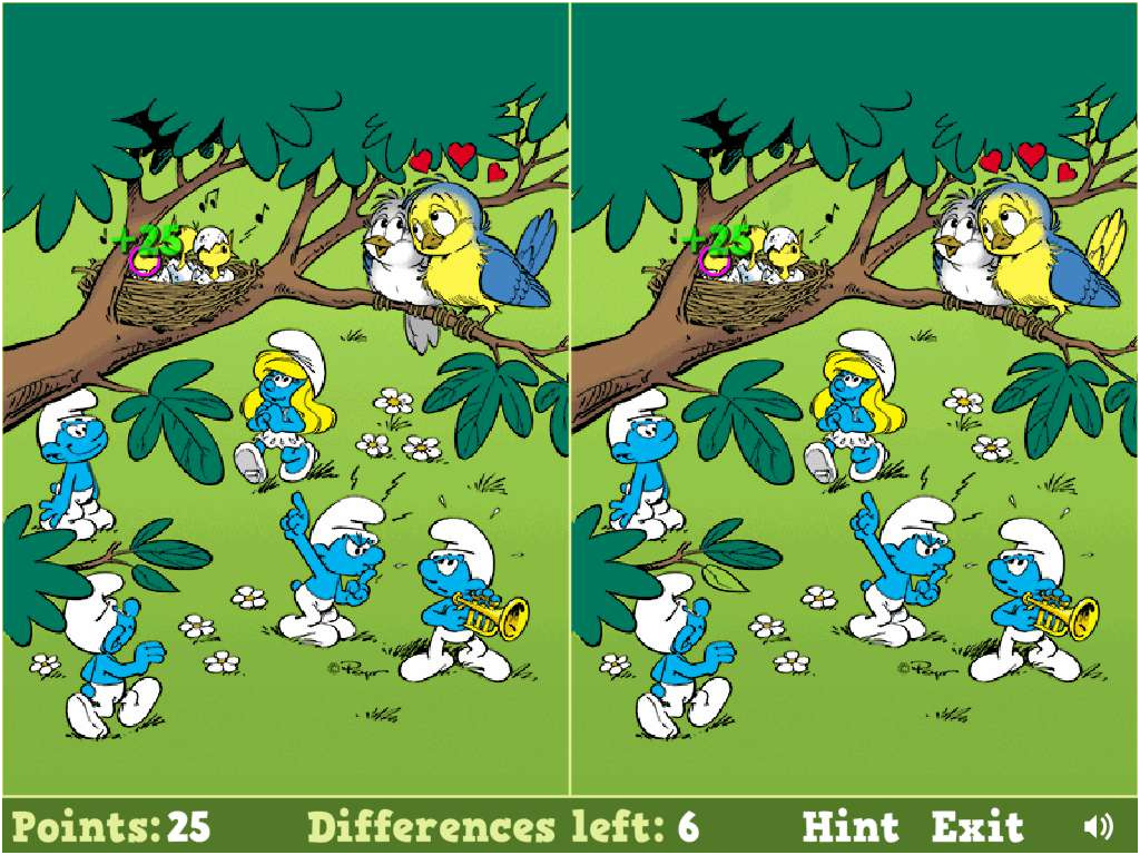 schtroumpf smurfs spot the difference