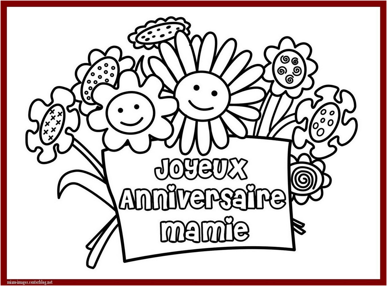 anniversaire coloriage joyeux anniversaire mamie