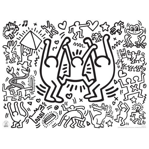 keith haring sets de table a colorier omy design and play p5386