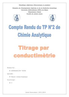 tp n 1 analyse chimique conductimetrie