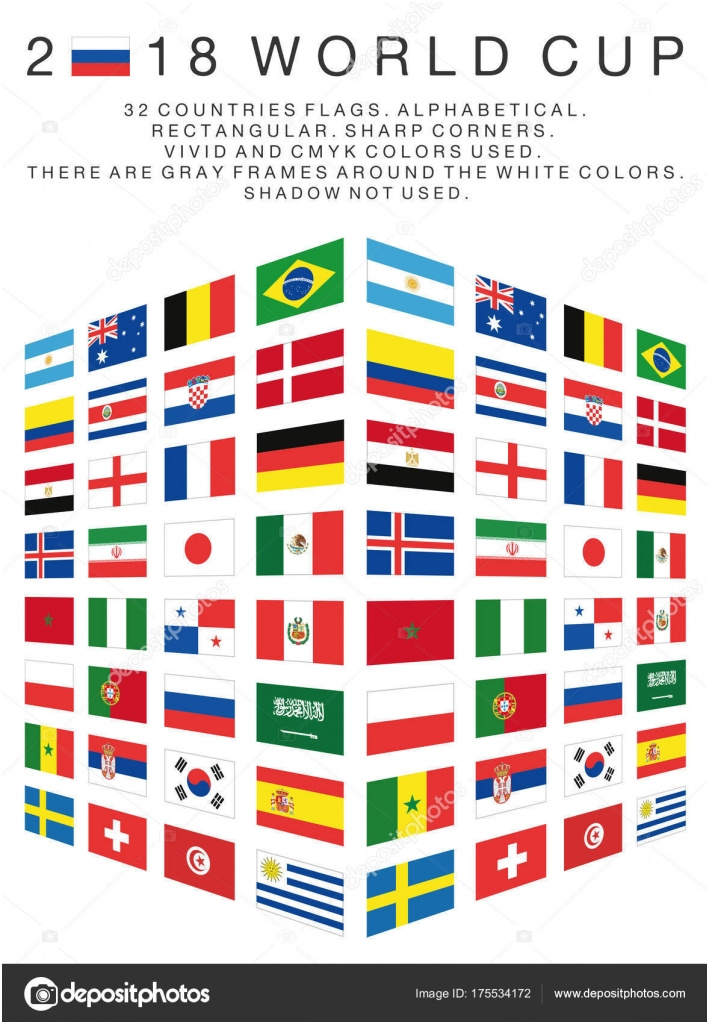 stock illustration rectangular flags of 2018 world
