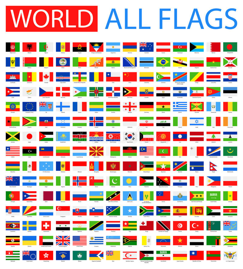 illustration stock tous les drapeaux de vecteur du monde articles image