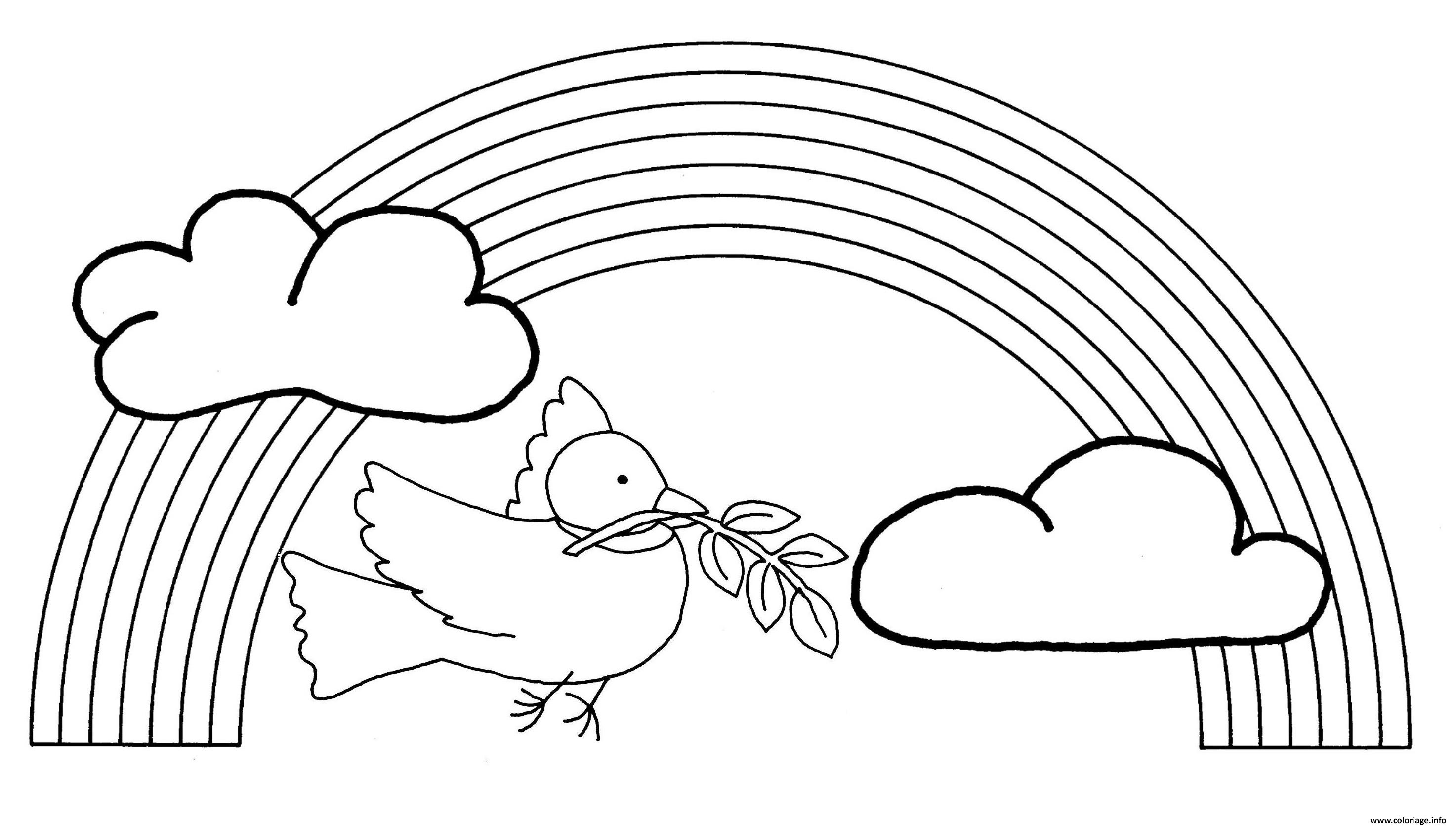 dessin licorne arc en ciel kawaii