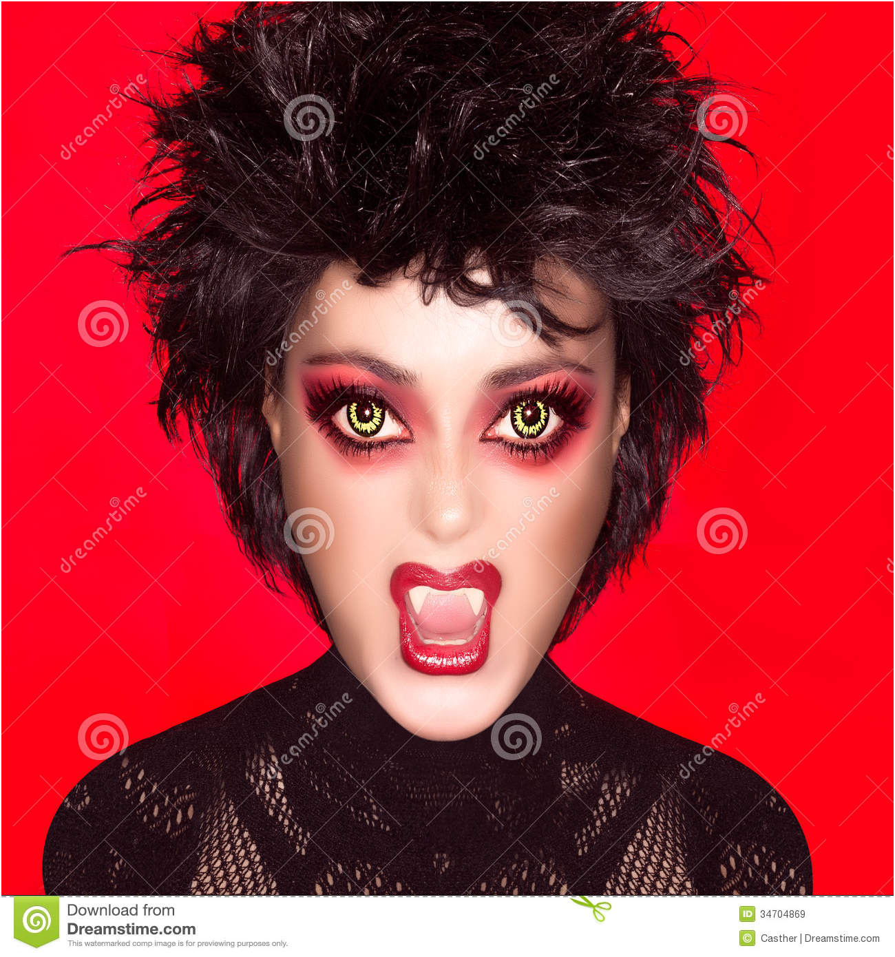 images libres de droits belle fille gothique maquillage de vampire caricature image