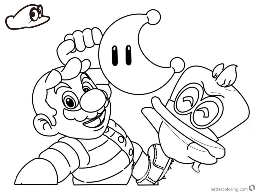 super mario odyssey coloring pages line drawing