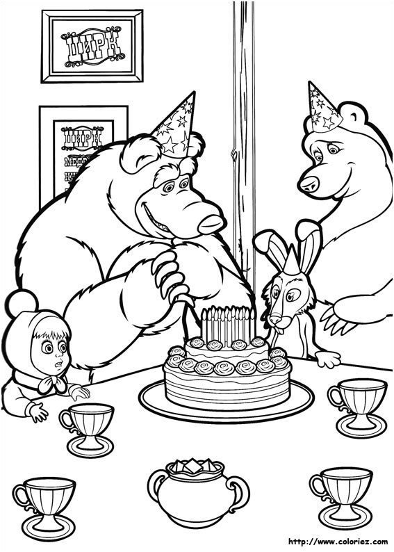 COLORIAGE Masha et Michka 5 masha et michka 5