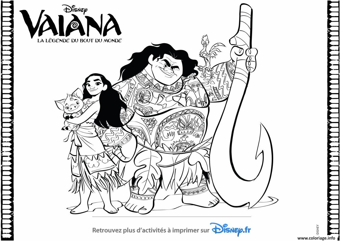 vaiana disney la legende du bout du monde coloriage