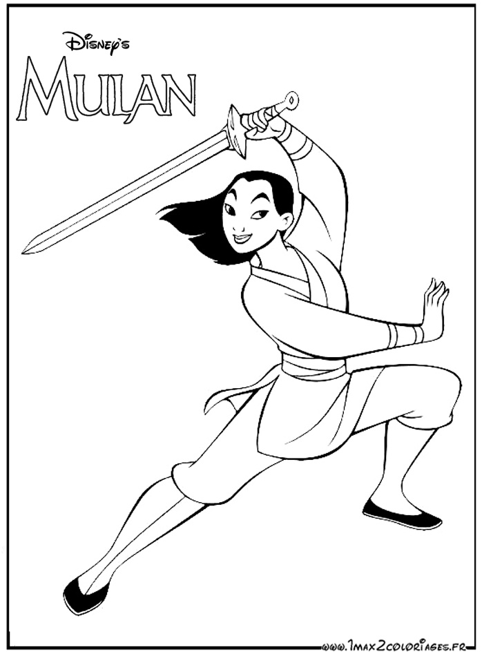 coloriage princesse mulan
