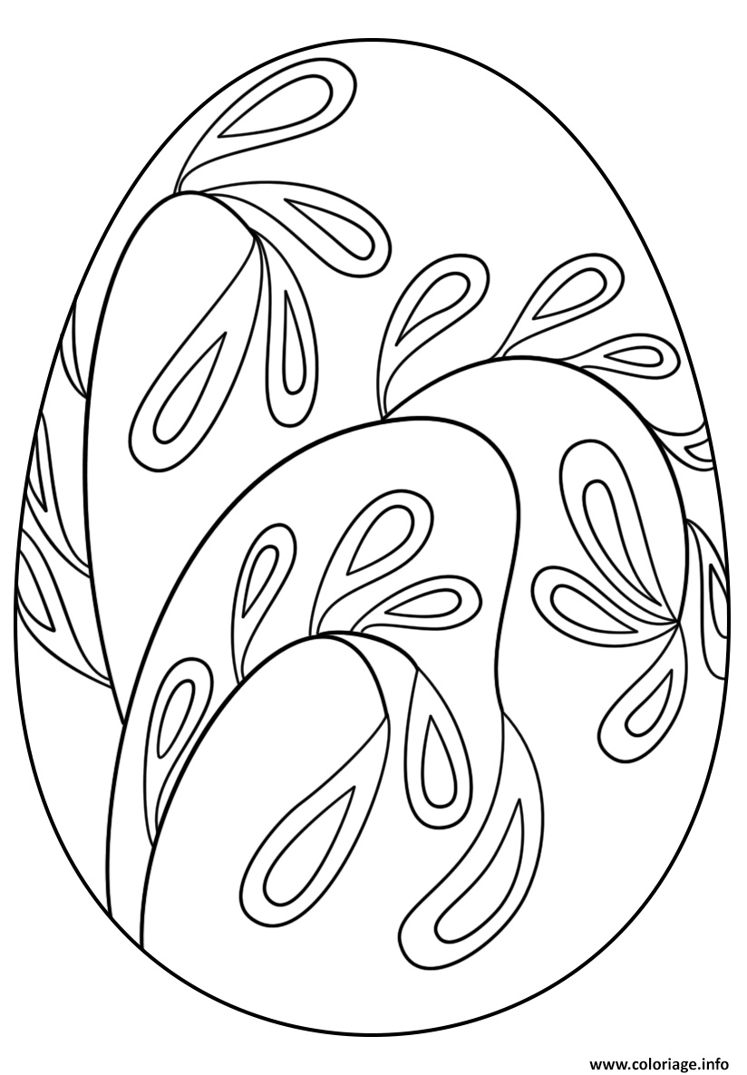 oeuf de paques avec floral pattern coloriage dessin