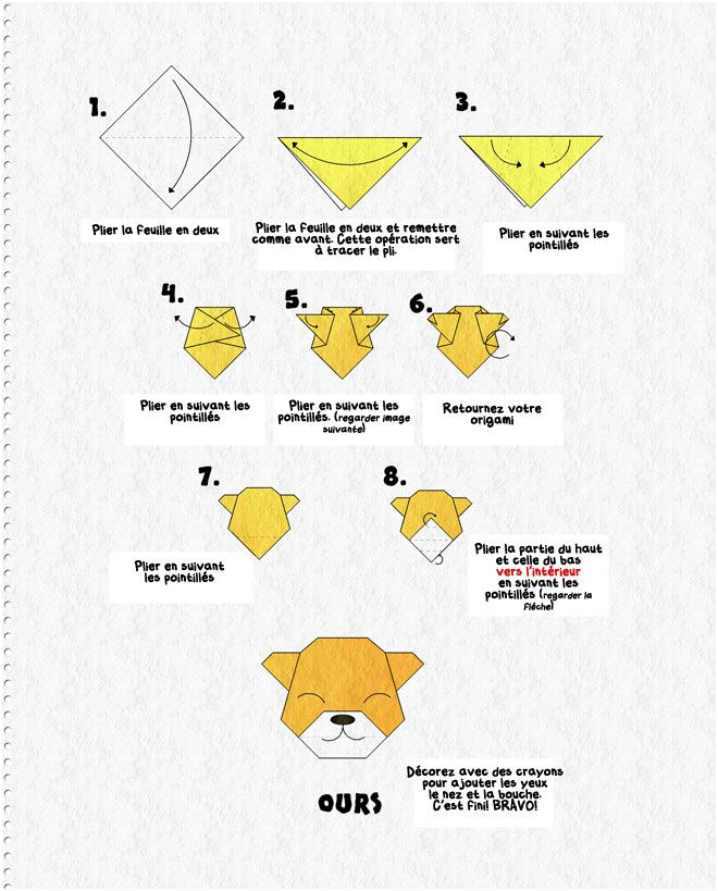origami facile animaux chien