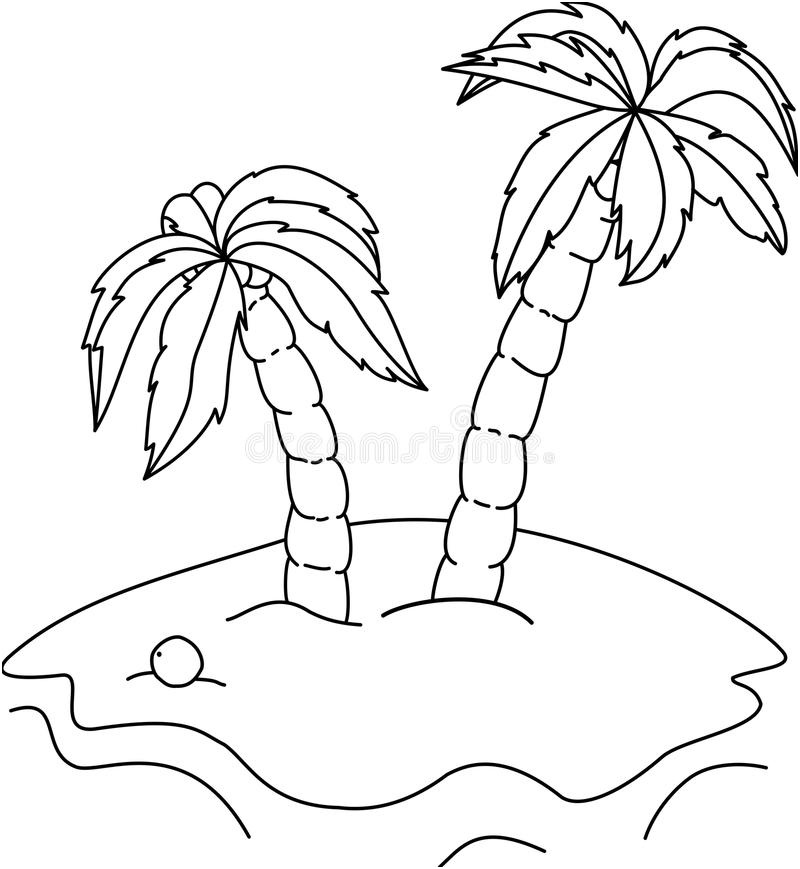 illustration stock palmiers de livre de coloriage image